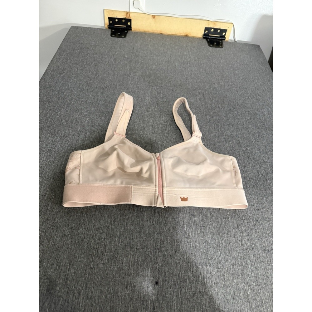 SHEFIT Flex Sports Bra 1Luxe Peach Marble Medium Impact Zip Front Adjustable - Picture 1 of 5